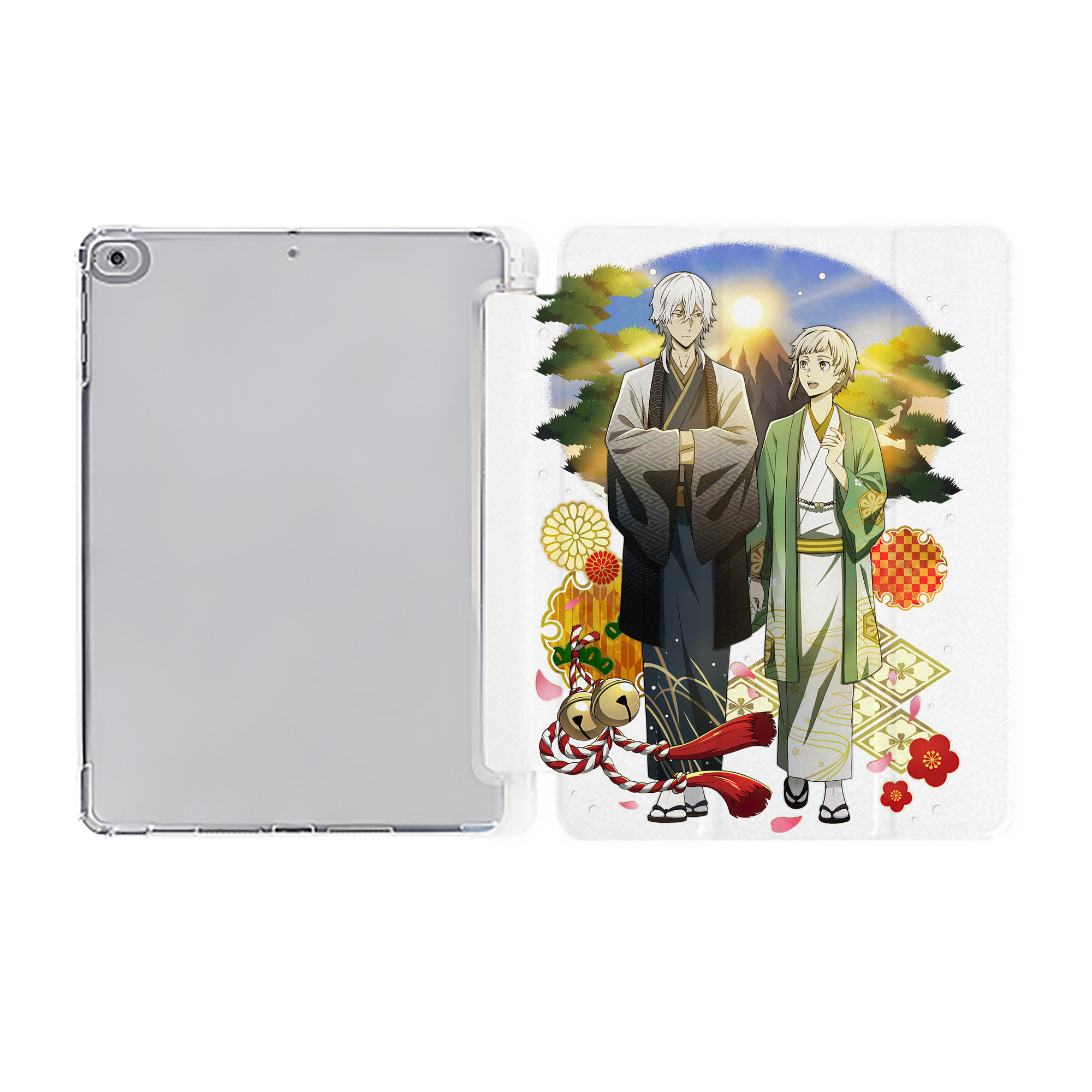 （画像用） 文豪ストレイドッグス Bungo Stray Dogs IPad ケース ペン収納付き 三つ折りスタンド PUレザー×シリコン 対応機種9.5/10.5/10.9インチ